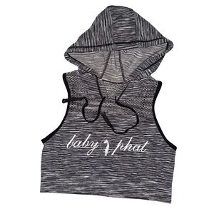 Baby Phat Charcoal Hooded Crop Top